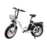 DrveTion CT20 Electric Bike - 20*4.0 Inch Tires 750W Motor 48V15Ah Battery 55-70KM Range - Pearl White